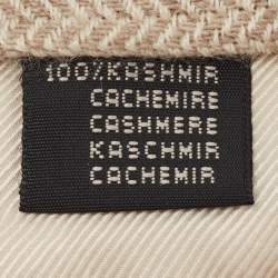Ermenegildo Zegna Beige Patterned Cashmere Tie