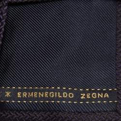 Pre Owned Ermenegildo Zegna Navy Blue Patterned Silk Tie