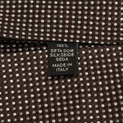 Ermenegildo Zegna Brown Micro Checked Silk Tie