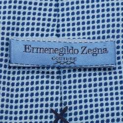 Pre Owned Ermenegildo Zegna Blue Jacquard silk Tie