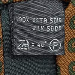 Pre Owned Ermenegildo Zegna Vintage Brown Printed Silk Tie