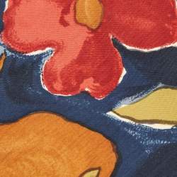 Pre Owned Ermenegildo Zegna Navy Blue Floral Paint Print Silk Traditional Tie