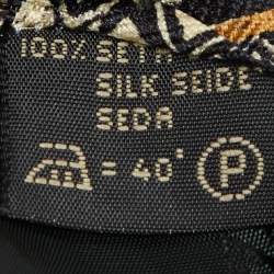 Pre Owned Ermenegildo Zegna Vintage Black Floral Print Silk Traditional Tie