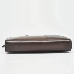 Ermenegildo Zegna Brown Ombre Leather Briefcase Bag