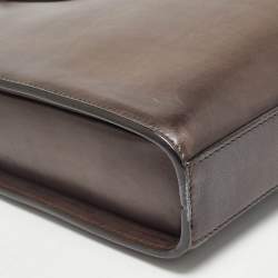 Ermenegildo Zegna Brown Ombre Leather Briefcase Bag
