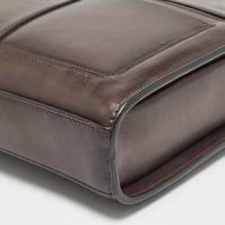 Ermenegildo Zegna Brown Ombre Leather Briefcase Bag