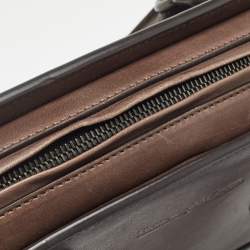 Ermenegildo Zegna Brown Ombre Leather Briefcase Bag