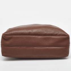 Ermenegildo Zegna Dark Brown Leather Briefcase
