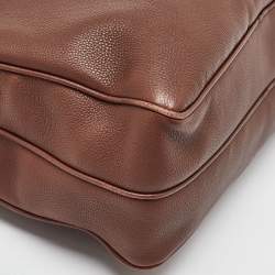 Ermenegildo Zegna Dark Brown Leather Briefcase