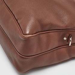 Ermenegildo Zegna Dark Brown Leather Briefcase