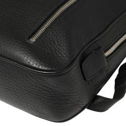 Ermenegildo Zegna Black Grained Leather Backpack