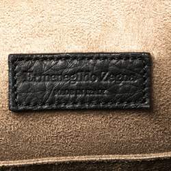 Ermenegildo Zegna Black Grained Leather Backpack