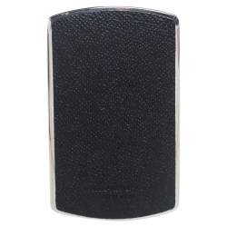 Pre Owned Ermenegildo Zegna Black Leather Hard Shell Business Card Holder