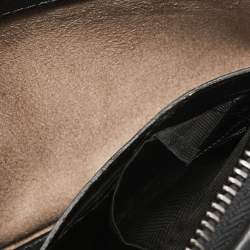 Pre Owned Ermenegildo Zegna Black Woven Leather Pelletessuta Zip Pouch