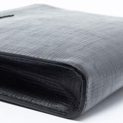 Ermenegildo Zegna Black Leather Wristlet Pouch
