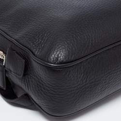 Ermenegildo Zegna Black Pebble Leather Front Zip Backpack