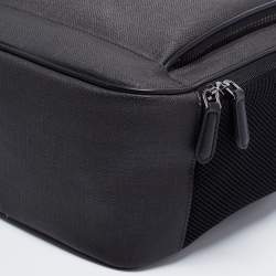 Ermenegildo Zegna Black/Grey Coated Canvas and Leather Backpack