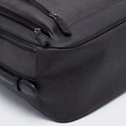 Ermenegildo Zegna Black/Grey Coated Canvas and Leather Backpack