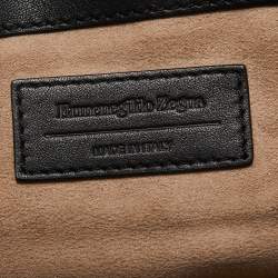 Ermenegildo Zegna Black Woven Leather Briefcase