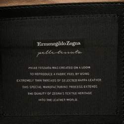 Ermenegildo Zegna Black Woven Leather Briefcase