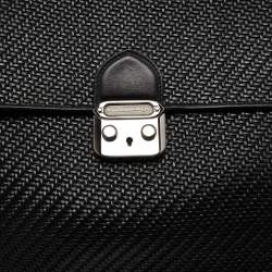 Ermenegildo Zegna Black Woven Leather Briefcase