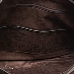 Ermenegildo Zegna Brown Leather Briefcase Bag
