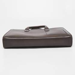 Ermenegildo Zegna Brown Leather Briefcase Bag