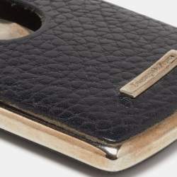 Ermenegildo Zegna Black Leather Hard Shell Business Card Holder