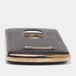 Ermenegildo Zegna Black Leather Hard Shell Business Card Holder