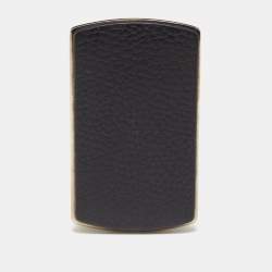 Ermenegildo Zegna Black Leather Hard Shell Business Card Holder
