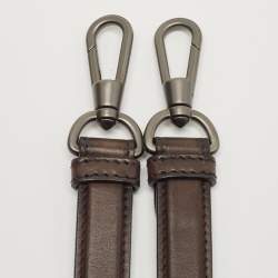 Pre Owned Ermenegildo Zegna Dark Brown Leather Zip Briefcase Bag