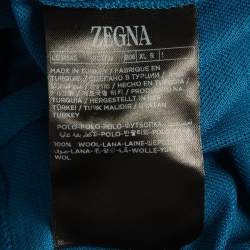 Pre Owned Ermenegildo Zegna Blue Pique Jersey Polo T-Shirt XL
