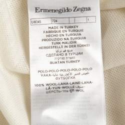 Ermenegildo Zegna Off-White Pique Jersey Polo T-Shirt L