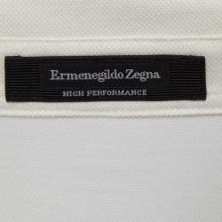 Ermenegildo Zegna Off-White Pique Jersey Polo T-Shirt L