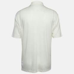 Ermenegildo Zegna Off-White Pique Jersey Polo T-Shirt L
