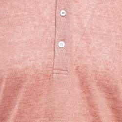 Pre Owned Ermenegildo Zegna Pink Linen Jersey Polo T-Shirt M