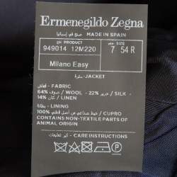 Pre Owned Ermenegildo Zegna Blue Checked Wool Blend Blazer XL