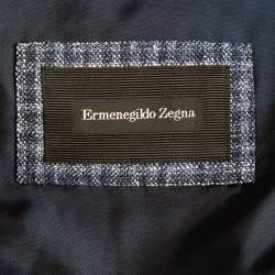 Pre Owned Ermenegildo Zegna Blue Checked Wool Blend Blazer XL