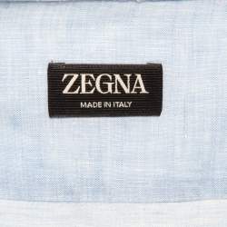 Ermenegildo Zegna Blue Linen Regular Fit Shirt L