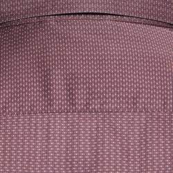 Ermenegildo Zegna Burgundy Printed Cotton Button Down Shirt L