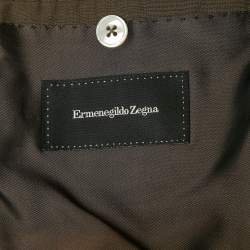 Ermenegildo Zegna Brown Stripe Pattern Wool Pants Suit L