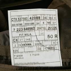 Ermenegildo Zegna Brown Stripe Pattern Wool Pants Suit L