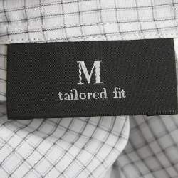 Pre Owned Ermenegildo Zegna White Checked Cotton Shirt L