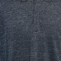 Pre Owned Ermenegildo Zegna Blue Cotton Blend Polo T-Shirt XL