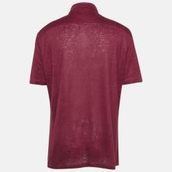 مملوكة مسبقًا Ermenegildo Zegna Red Jersey Polo T-Shirt XL