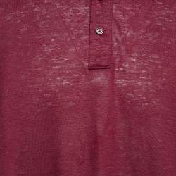 مملوكة مسبقًا Ermenegildo Zegna Red Jersey Polo T-Shirt XL