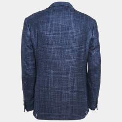 Pre Owned Ermenegildo Zegna Navy Blue Wool Winter Crossover Blazer XL