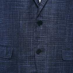 Pre Owned Ermenegildo Zegna Navy Blue Wool Winter Crossover Blazer XL