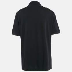 Pre Owned Ermenegildo Zegna Black Cotton Pique Polo T-Shirt XL