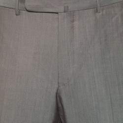 Ermenegildo Zegna Grey Wool & Silk Trofeo 600 Regular Fit Trousers XL